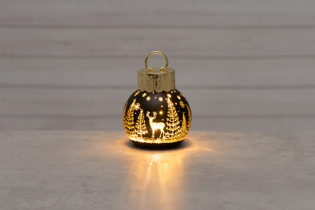 Lampă LED în formă de glob cu ren, Ø 10 cm