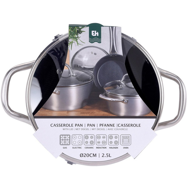 Oala cu capac Ø 20 x 9 cm, aluminiu