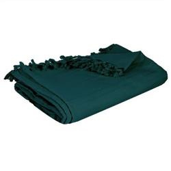 Cuvertura de pat cu franjuri PEACOCK, 160 x 220 cm, verde 