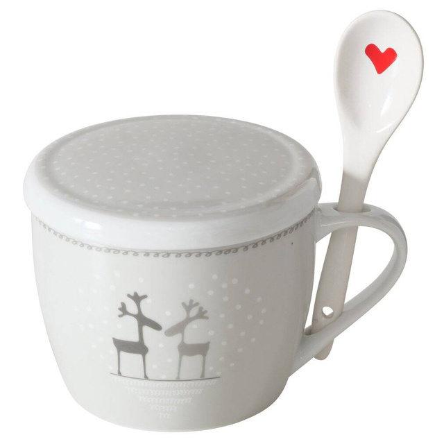 Cana jumbo de Crăciun cu capac și linguriță LOVELIES, 600 ml