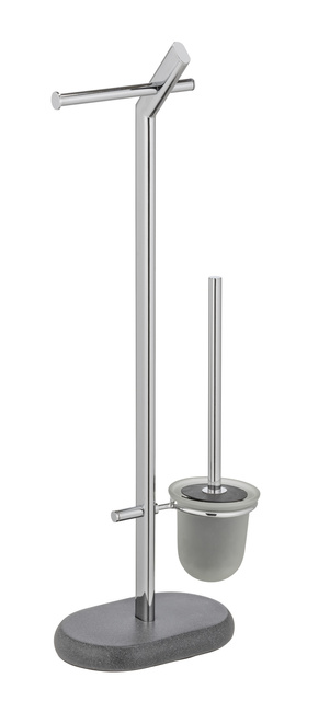 Suport hartie igienica si perie toaleta, PURO - 2 in 1, WENKO