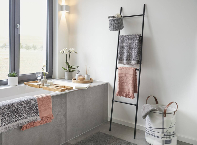 Tava de baie pentru cada, suport pentru prosoape 2 in 1 - set, ZELLER