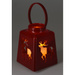 Lanterna de Crăciun cu lumânare LED, 14 cm, roșie