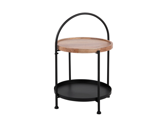 Micul masă de cafea rotundă TRAY cu blat din lemn de mango, Ø 39 x 55 cm