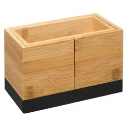 Organizator de tacâmuri, dimensiune reglabilă, bambus, negru, 18 x 10 x 12 cm