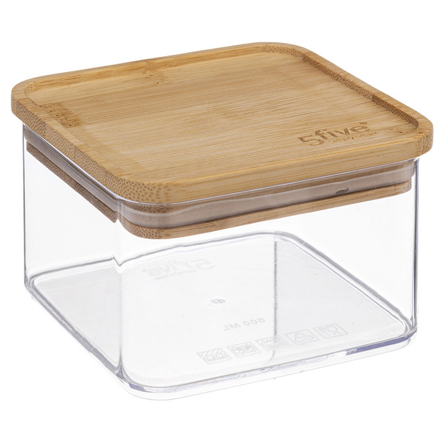 Recipient pentru depozitare ESKE, cu capac din bambus, 500 ml