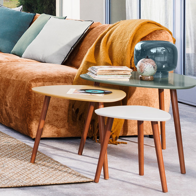 Set de 3 măsuțe de cafea Miléo pentru plante