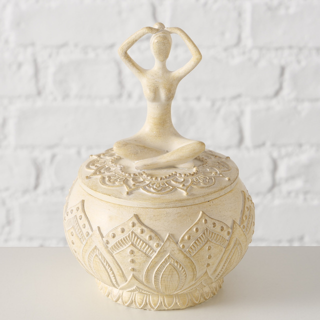 Recipient de depozitare cu motiv YOGA, Ø 10 cm