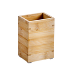 Pahar pentru periuțe de dinți din bambus, 8 x 6 x 12 cm