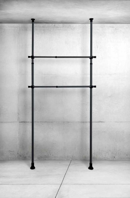 Șină de garderobă, șină de îmbrăcăminte HERKULES 2 bucăți, 75-120 cm, WENKO