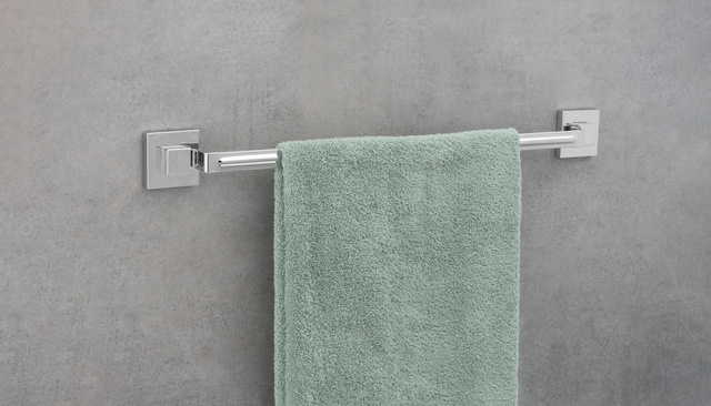 Bara pentru prosop, Wenko Quadro, Vacuum-Loc, Otel inoxidabil, Argintiu