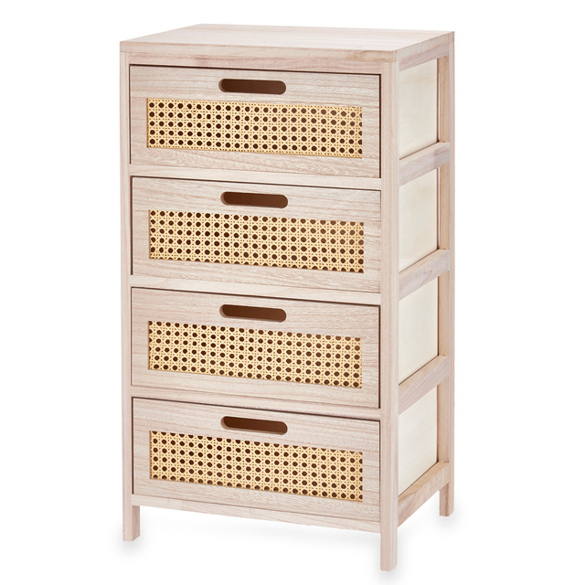 Comoda cu 4 sertare, impletitura vieneza, 29 x 40 x 73 cm