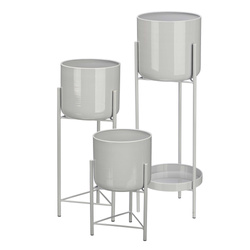 Set de ghivece de diferite dimensiuni, metal, 3 buc.