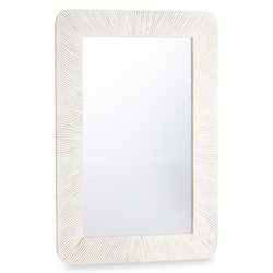 Oglindă de perete în ramă de lemn de mango LINES&CURVES, 60 x 90 cm