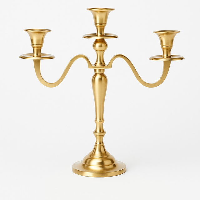 Candelabru cu trei brațe, auriu, 30 cm, model 2