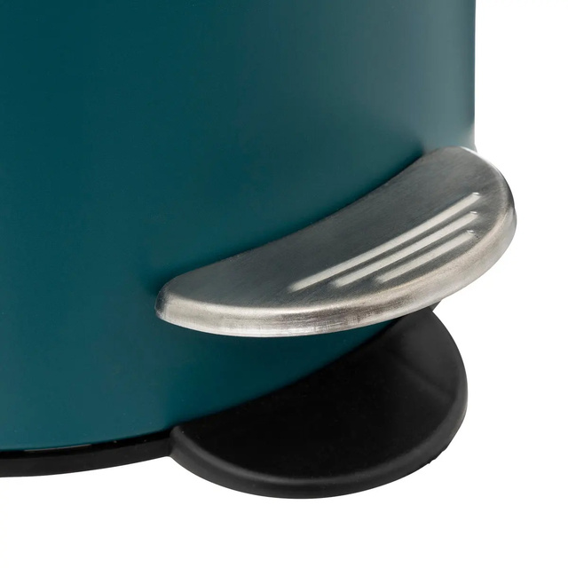 Coș de gunoi pentru baie cu capac din bambus MODERN, albastru, 3 l