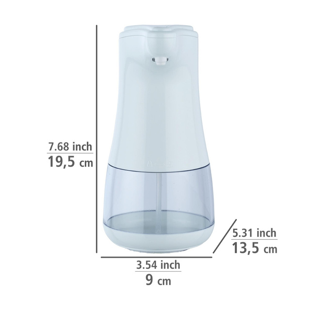 Distribuitor sapun si dezinfectant DIALA fara contact, cu senzor infrarosu, alb, 360 ml, Wenko