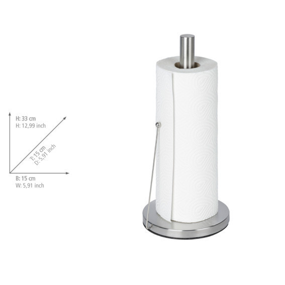 Suport pentru prosoape de hârtie de bucătărie CLAYTON - oțel inoxidabil, WENKO, argintiu