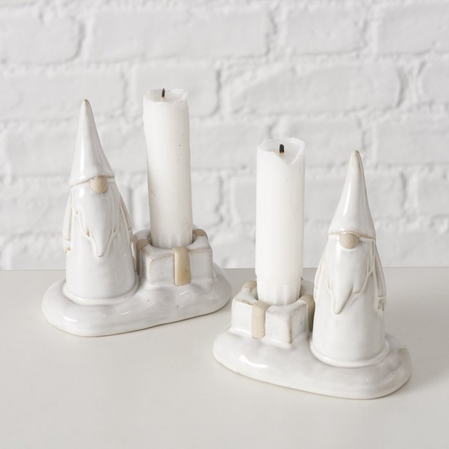 Candelabru cu gnom pentru o singură lumânare SLAVKO, înălțime 11 cm