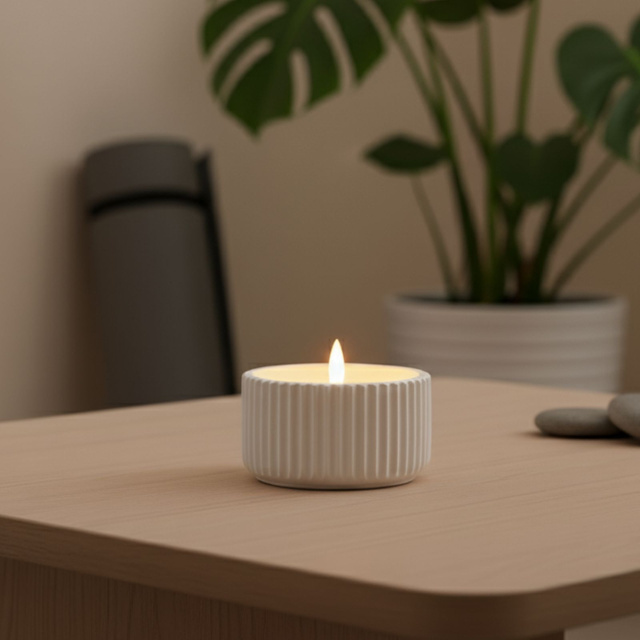 Lumânare LED din ceară cu flacără 3D, Ø 10 cm, model 2