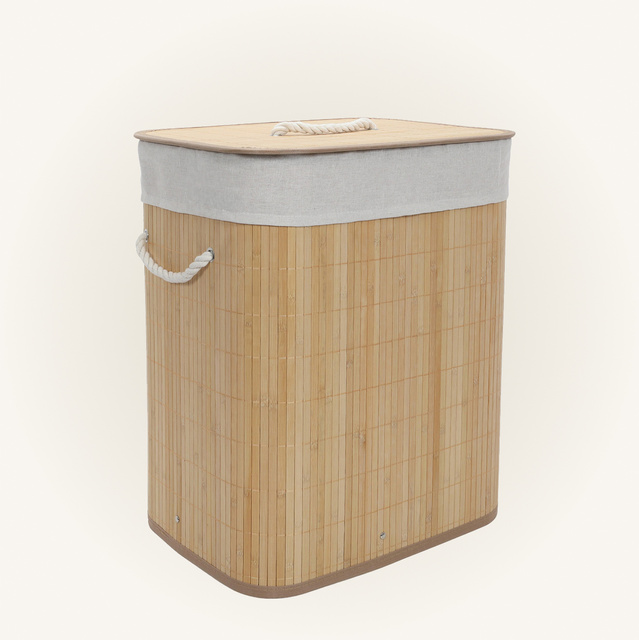 Coș de rufe din bambus cu sac detașabil, 60 l