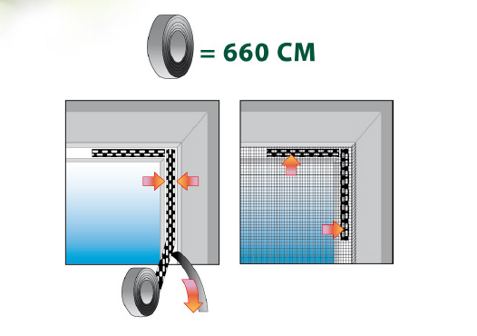 Plasa de tantari usa, neagra, 75 x 220 cm