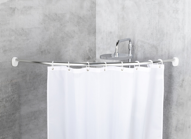 Șină de duș universală, 80 x 80/90 x 90 cm, cromată, WENKO