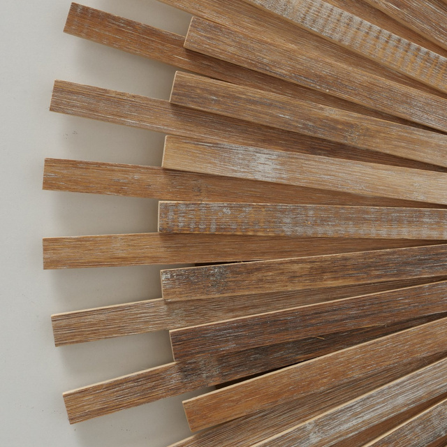 Oglindă in forma de soare Akira în cadru din bambus, 75 cm