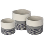 Coș de depozitare din bumbac, 3 buc