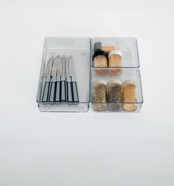Set de 3 organizatoare pentru sertare de bucătărie PET