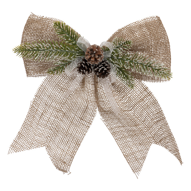 Funda de iuta cu ramuri si conuri de pin, 33 x 38 cm