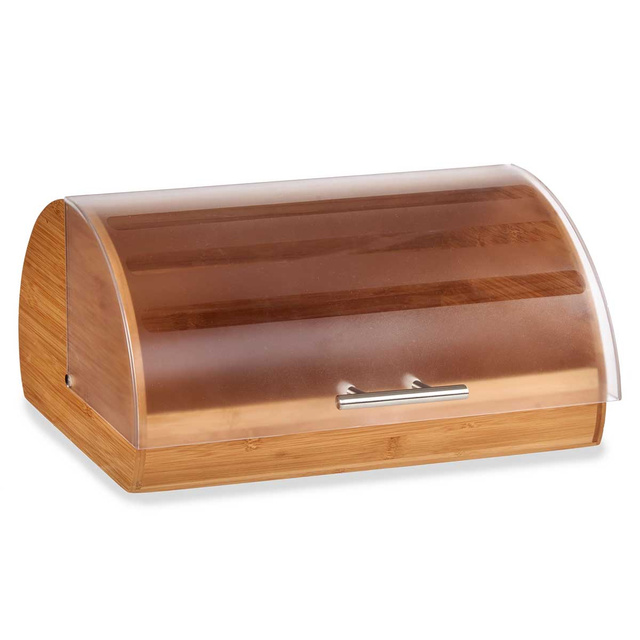 Cutie pentru paine, din bambus cu capac din plastic și mâner metalic