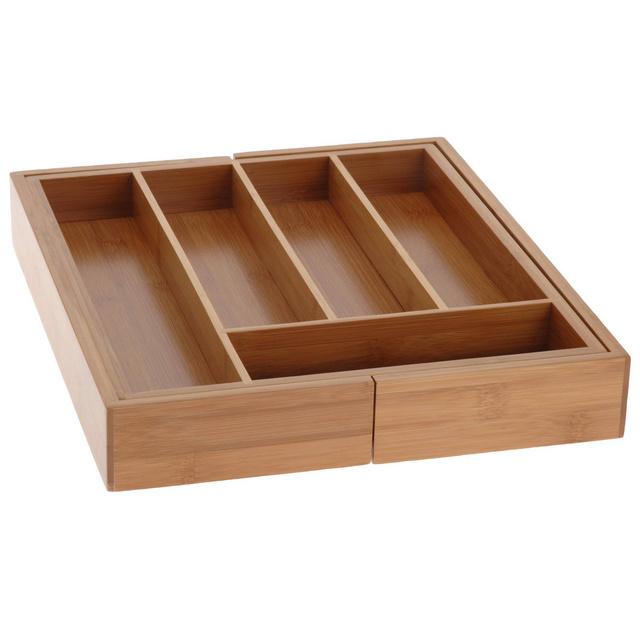 Container extensibil pentru tacâmuri, inserție pentru sertar, 28,5 - 45 x 34 x 5 cm