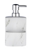 Dispenser săpun lichid FESTIVAL cu recipient pentru burete, ceramică cu motiv de marmură, 380 ml, WENKO
