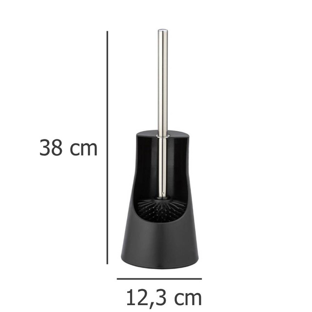 Perie de toaletă din silicon ARESE, neagră, WENKO