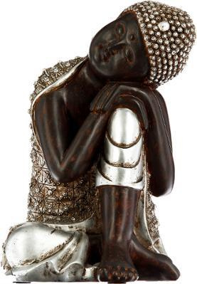 Figurină Buddha în halat de argint, înălțime 29,5 cm