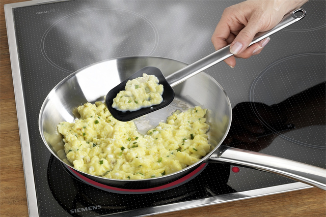 Lingura si spatula din silicon, manere din otel inoxidabil, Maximex