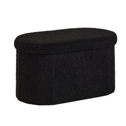 Bancă ovală pliabilă din material buclé, 72 x 39 cm, MOKA