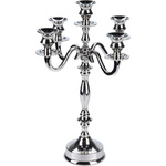 Candelabru argintiu, suport pentru 5 lumânări, 39 cm