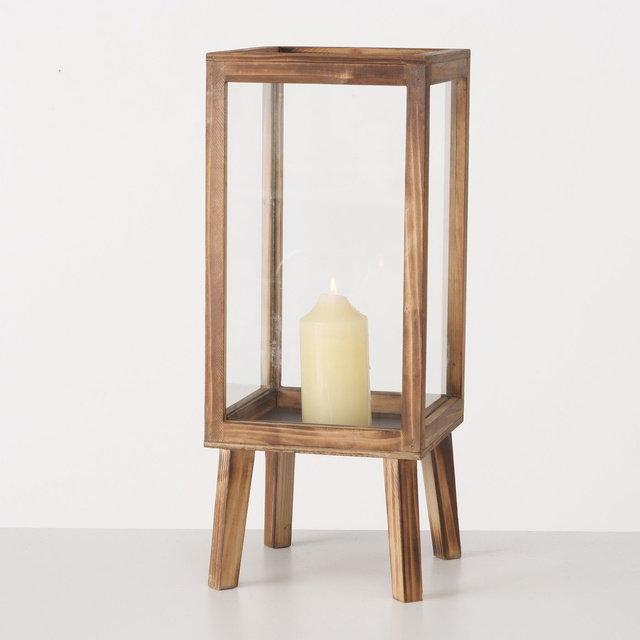 Set 2 felinare din lemn Malika