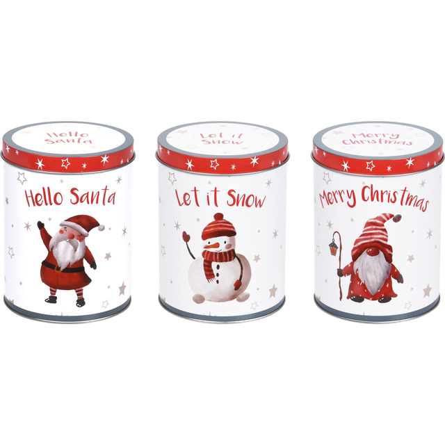 Recipiente pentru biscuiti de Craciun, 3 bucati