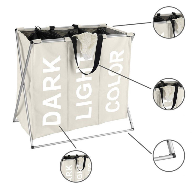 Container pentru rufe TRIO - până la 130 litri, WENKO, bej