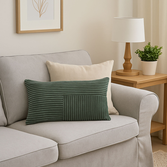 Pernă decorativă cu patchwork din catifea, 30 x 50 cm