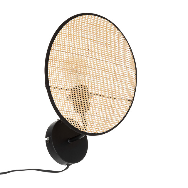 Aplica de perete pentru living OLME, împletitura din rattan, Ø 27 cm