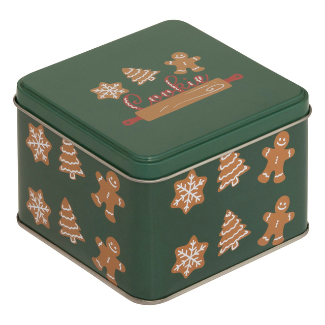 Containere metalice pentru biscuiți, 3 bucăți, verde