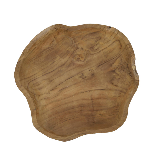 Fructiera decorativa din lemn de tec, 35x30x4 cm