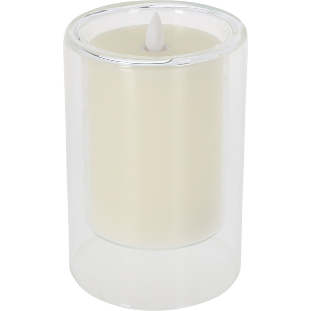 Lumanare LED, sticla, alba