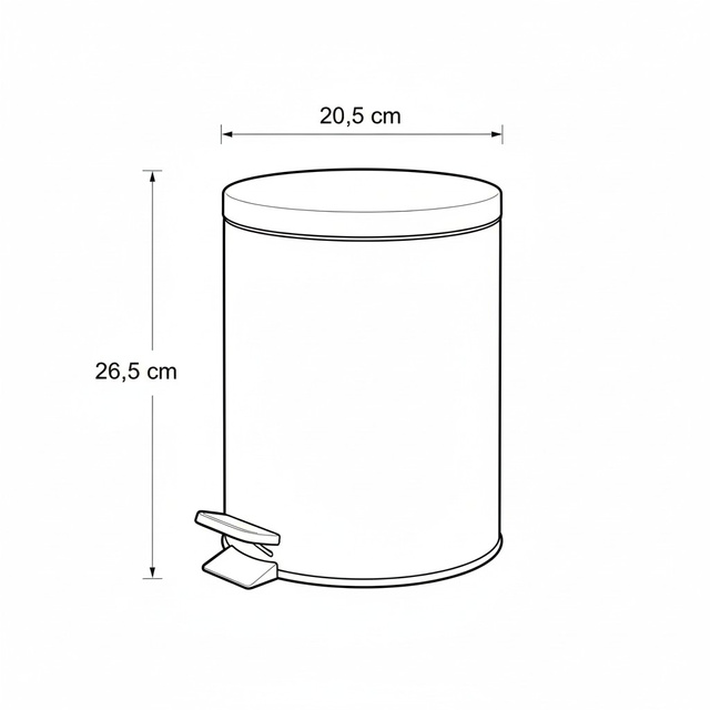 Coș de gunoi NONI, metalic, cu capac, 5 l