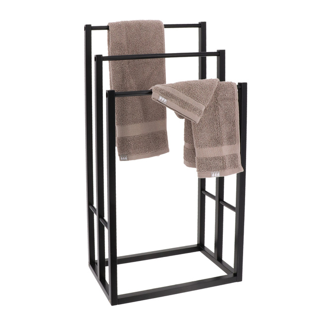 Suport pentru prosoape cu trei brațe TENA, din bambus, 42 x 24 x 82 cm