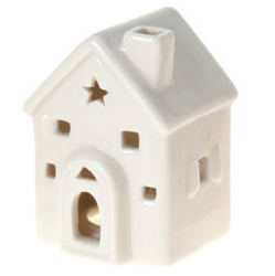 Casa decorativa din ceramica LED, 8 cm